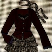 Resim Leopar Desenli Seksi Tarz İki Parça Takım: Crop Top + Leopar Desenli Yarım Etek ve 3 Mini Etek Kadınlar İçin 