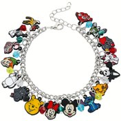 Resim Mickey & Minnie Mouse Çift Bileklik - Renkli Boncuklu Sevimli Karikatür Charm Takı, Ona, Kız Arkadaşına, Arkadaşlara, Doğum Günü ve Yeni Yıl Partisi Aksesuarları için Sevgililer Günü Hediyesi 