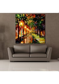 Resim Renkli Ağaçlar Kanvas Tablo 200x200cm 