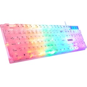 Resim Everest Kb-24 Beyaz Rainbow Q Membrane Oyuncu Klavyesi Kablolu 