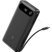 Resim Anker Powerbank (20.000 mAh, 87W, Dahili USB-C Kablo) - Siyah - Macbook, iPhone 16/15 Serisi, Samsung, Switch Uyumlu - A1383 (Anker Türkiye Garantili) 