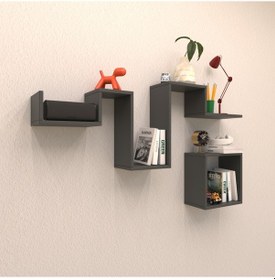 Resim Rafkestir Heart Duvar Rafı Antrasit ( Mat ) 