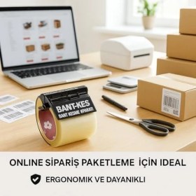 Resim Pratik Koli Bant Kesici Aparat - 45MM x 100MT Bant Uyumlu, Ergonomik Tasarım, Dayanıklı Plastik Gövde, Koli Paketleme ve Ofis Kullanımı Için 