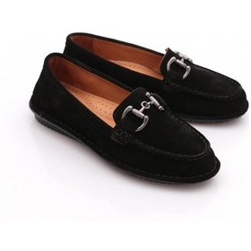 Resim Dgn E224 Kadin Loafer Ayakkabi Siyah Süet 
