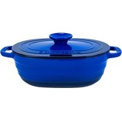 Resim Lava Experience Serisi 24x33 CM Oval Döküm Demir Kapak Mavi Tencere LV O TC6 33 YK6 B 
