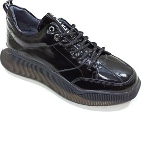 Resim Lucıano Bellini Siyah Deri Erkek Sneaker Ayakkabı 