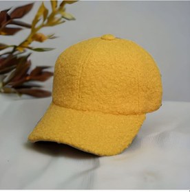 Resim Kadın Kıvırcık Peluş Şapka Sarı 