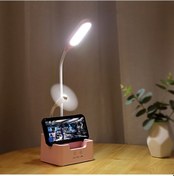 Resim Öğrenci Usb Şarjlı Yatak Odası Dokunmatik Led Göz Korumalı Çok Fonksiyonlu Yaratıcı Masa Lambası, Stil: Fanlı Pembe 