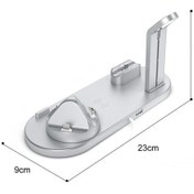 Resim Fortunelane 4'lü Kablosuz Şarj Docksı Siyah - Telefon, Saat, Kulaklık İçin Çoklu Aygıt Şarj İstasyonu 10w Hızlı Şarj, Q-cesteği 