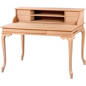 Resim Masifart Emmy 125 Lik Raflı Lükens Çalışma Masası Cilasız Ham Ahşap 