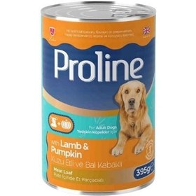 Resim Proline Pate İçinde Et Parçacıklı Kuzu Etli Ve Bal Kabaklı Yetişkin Konserve Köpek Maması 1 Adet 395 Gr 