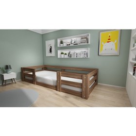 Resim Herseycik Ninnimo Montessori 90X190 Yatak Uyumlu Karyola Y13-2 Ceviz 