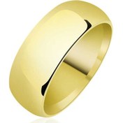 Resim 8 Mm Düz Bombeli Gold Gümüş Alyans - 555894969 