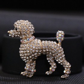 Resim 1 adet Preppy Küçük Köpek Pin Brooch, Yeni, Vintage Yüksek Kaliteli Hissi, Zarif, Geometrik Desenler, Taşlı İnci İşlemeli, Yer Günü Kampüsüyle İlişkili, Giyim Aksesuarları İçin 