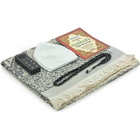 Resim Oğlumun Sesli Namaz Öğretici Seccade Seti Gri 