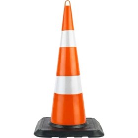 Resim Fm Trafik 90 'lik Kırılmaz Trafik Konisi Çift Refllektifli Ağırlıklı 