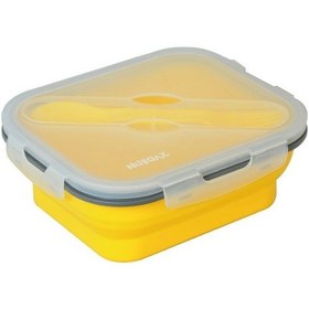 Resim Nurgaz Ng 188 Silikon Katlanabilir Tek Gözlü Yemek Seti Sarı Çok Renkli 