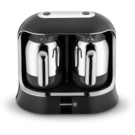 Resim KORKMAZ Kahvekolik Deluxe Twin SiyahRosagold Kahve Makinesi A861-04 