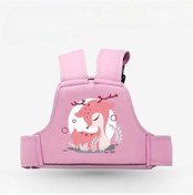 Resim Çocuk Emniyet Kemeri Karikatür Çocuk Motosikleti Emniyet Kemeri Ayarlanabilir Pink Reindeer 