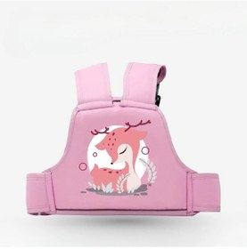 Resim Çocuk Emniyet Kemeri Karikatür Çocuk Motosikleti Emniyet Kemeri Ayarlanabilir Pink Reindeer 