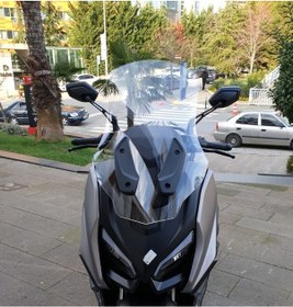 Resim Motocam Qj Fort 350 Ön Cam 2023-2026 Model 74cm Şeffaf Renkli 4mm Uzun 