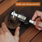 Resim Yüksek Hassasiyetli Elektronik Dijital Kumpas 0-150mm/5.9" Metrikten İmperiala Dönüşüm, LCD Büyük Ekran, Pil Dahil - Mühendisler, Marangozlar & DIY Projeleri için Dayanıklı Plastik Ölçüm Aracı, Çok Yönlü Ölçme, Ahşap İşleri Ölçümleri, Kullanıcı Dostu Tasarım, Kompakt Tasarım 