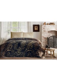 Resim Özdilek Pirime Brisa Folha Çift Kişilik Battaniye Kahverengi 