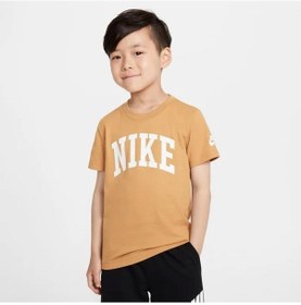 Resim Nike Club Little Jersey Knit Çocuk Hardal Pamuklu T-shirt Hardal 