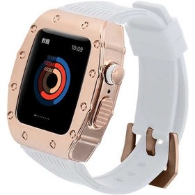 Resim Teknodur Watch 7 45mm Uyumlu Krd-65 Kordon-beyaz-rose Gold 