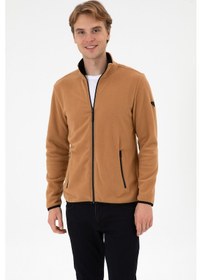 Resim U.S. Polo Assn. Erkek Regular Fit Camel Polar Örme Hırka 50313779-VR233 