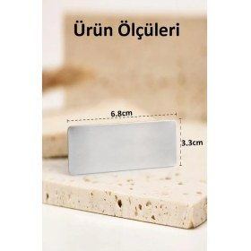 Resim ArtMaster Iğneli ve Klipsli Isimlik Gümüş Renkli 2 Adet Yaka Isimliği Personel Yaka Kartı Şirket Isimliği 68X33CM Işyeri Büro Ofis 