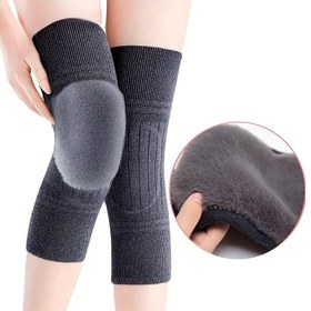 Resim Erkekler ve Kadınlar için Kalın ve Peluş Kışlık Dizlik - Yastıklı Diz Pedleri ile Sıcak Termal Diz Desteği, Kaymaz Tutuş, Açık Hava Seyahati, Bisiklet Sürme için İdeal, Rahat Uyum 