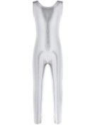 Resim Gümüş Çocuk Kız Bale Dans Leotard Catsuit Jimnastik Tam Vücut Tulum Giyim 7-8 Years Gümüş 