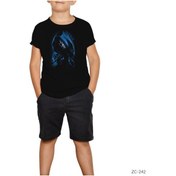 Resim Grim Reaper Kuru Kafa Siyah Çocuk Tişört Siyah 