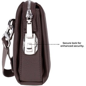 Resim Bloominbag Forte Wrist Espresso Roast Unisex Kilitli Clutch Çanta Kahverengi 
