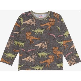 Resim Breeze Girls & Boys Erkek Bebek Pijama Takımı Dinozor Desenli 9 Ay-3 Yaş, Antrasit-antrasit Antrasit 