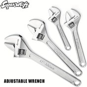 Resim Premium 4'lü Ayarlanabilir Anahtar Seti - Dövme, Isıl İşlem Görmüş & Krom Kaplama Yüksek Karbonlu Çelik (15.24cm, 20.32cm, 25.4cm, 30.48cm) 
