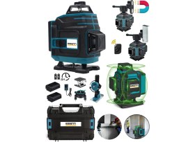 Resim Eisenn Alman X-Measure 360 Derece 12 Köşe Komple Heryere Artı Lazer Terazi Distomat Mıknatıslı Çantalı Kumandalı 