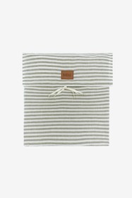 Resim Striped Serenity Çizgili Keten Karışımlı Nevresim Seti Haki 