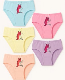Resim Katia&Bony Kız Çocuk Kedi Desenli 5'li Slip Külot 