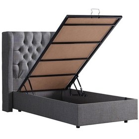 Resim Setaymobilya Baza, Riga Tek Kişilik Baza + Başlık + Comfort Yatak, Gri 