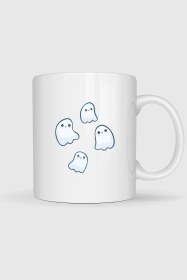 Resim Ghost, Kawaii, Halloween Tasarımlı Kupa Bardak Beyaz 