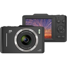 Resim Xindoker Siyah 4k Dijital Fotoğraf Makinesi - 48mp Çift Kamerası, 16x Zoom, 2.8" Ips Ekran, Led Flaş Ve Batarya İle Fotoğraf/video Çekimi 
