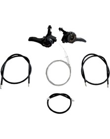 Resim Larimar Bisiklet Vites Kolu Sağ Sol Takım - Itmeli Model 18 Vites ve 21 Vites Bisikletlere Uygundur -Vites Halatları Dahil 