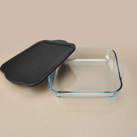 Resim Matmel Kapaklı Kare Borcam - Şeffaf / Siyah - 3,2 Lt 