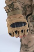 Resim COMBAT Tactical Outdoor Kesik Parmaksız Eldiven Asker Sporcu Bisikletçi ÇÖL Kemik Eldiveni 