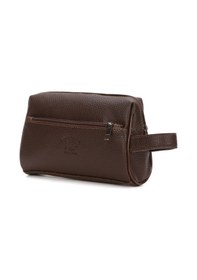 Resim Newish Polo Erkek Vegan Deri Siyah Portföy Clutch Traş Kozmetik Bakım Ve Günlük El Çantası New381 Kahverengi 