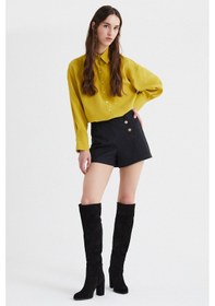Resim Stella Pulvis Yeşil Oversize Modal Gömlek Sarı 
