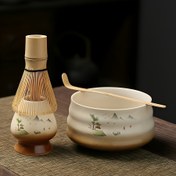 Resim 4 adet Matcha Çay Seti - Şark Dönemi Porselen Çay Bardağı, Çay Karıştırıcı, Matcha Kasesi ve Fırça - Noel, Cadılar Bayramı, Hanuka, Şükran Günü, St. Patrick Günü Hediyeleri, Çay Töreni Aksesuarları, Zarif Masaüstü, Dayanıklı Masaüstü 