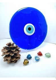 Resim Cam Nazar Boncuğu Deliksiz 25 Cm Ev Dekoru El Yapımı Hediyelik Eş 